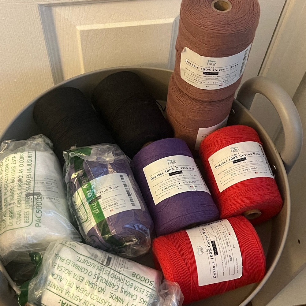 Premium Cotton Yarn Set - Black, white, brown, amethyst, Red